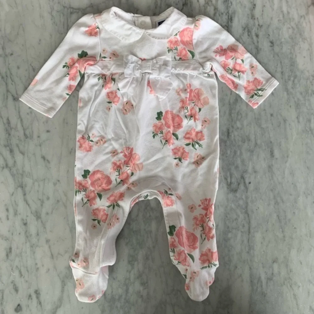 Janie and jack floral footed onesie 3m